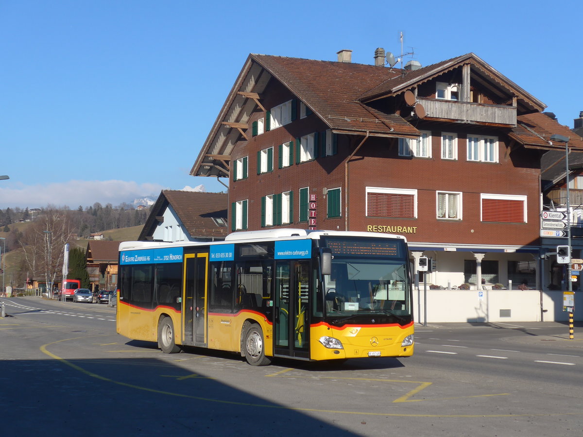 (213'977) - PostAuto Bern - BE 657'480 - Mercedes am 20. Januar 2020 beim Bahnhof Reichenbach