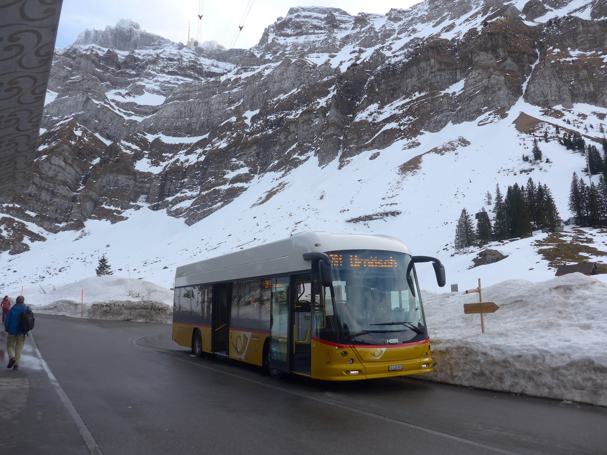 (214'011) - PostAuto Ostschweiz - SG 426'001 - Hess am 1. Februar 2020 in Schwgalp, Sntis-Schwebebahn