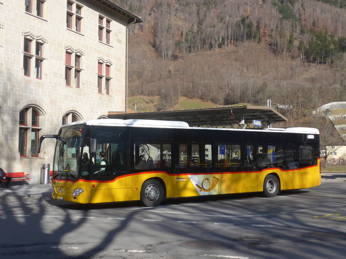 (214'196) - Niederer, Filzbach - Nr. 3/GL 61 - Mercedes am 15. Februar 2020 beim Bahnhof Glarus