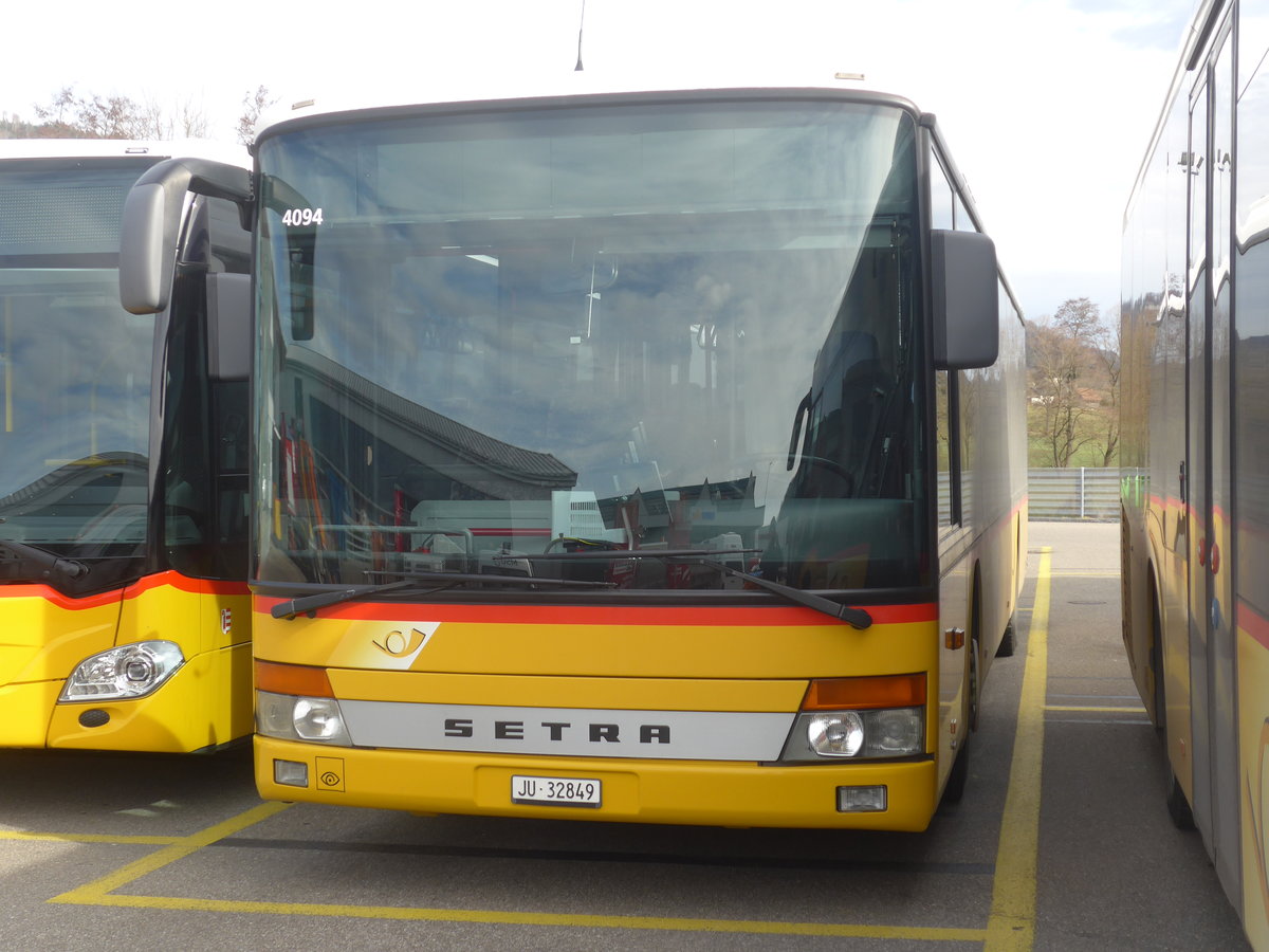 (214'276) - CarPostal Ouest - JU 32'849 - Setra (ex Nr. 18) am 16. Februar 2020 in Develier, Parkplatz