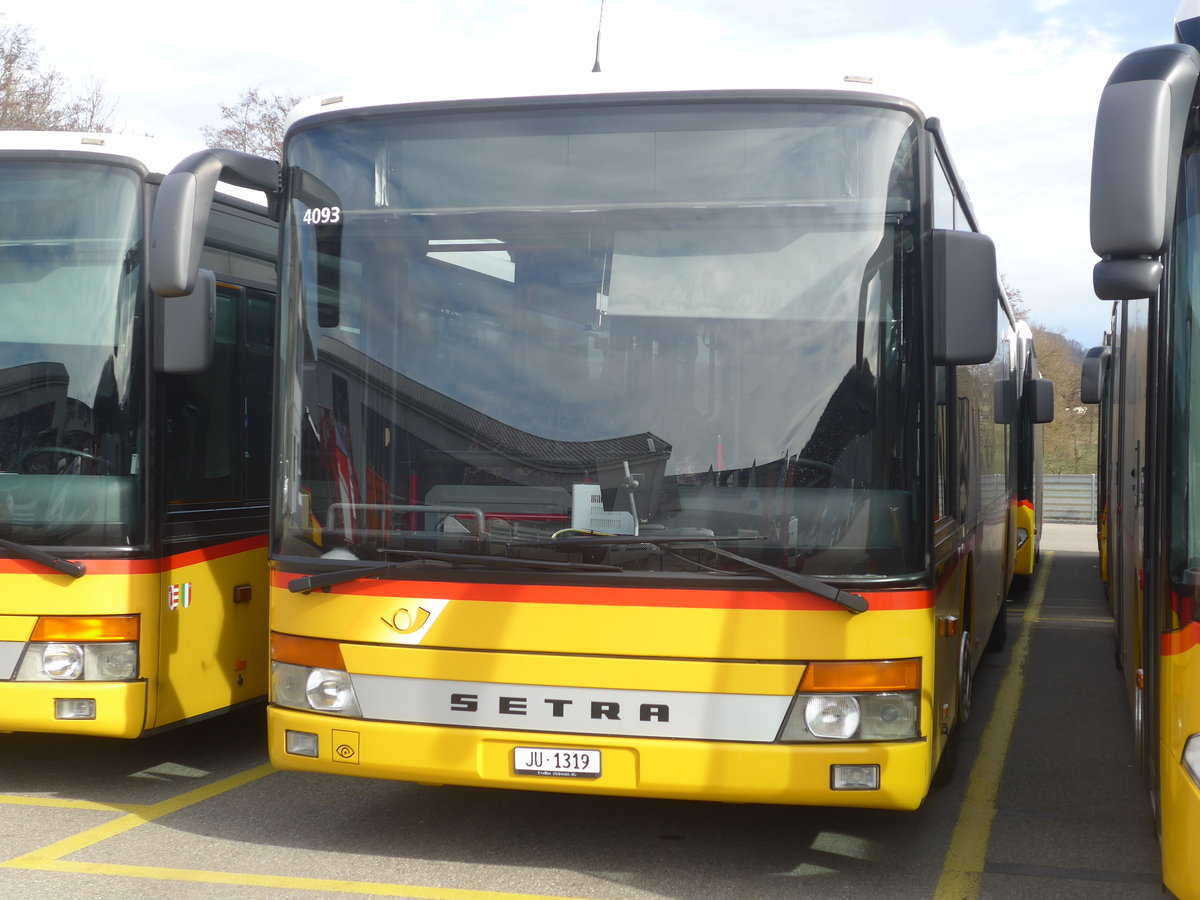 (214'279) - CarPostal Ouest - JU 1319 - Setra (ex Nr. 52; ex Stucki, Porrentruy Nr. 21) am 16. Februar 2020 in Develier, Parkplatz