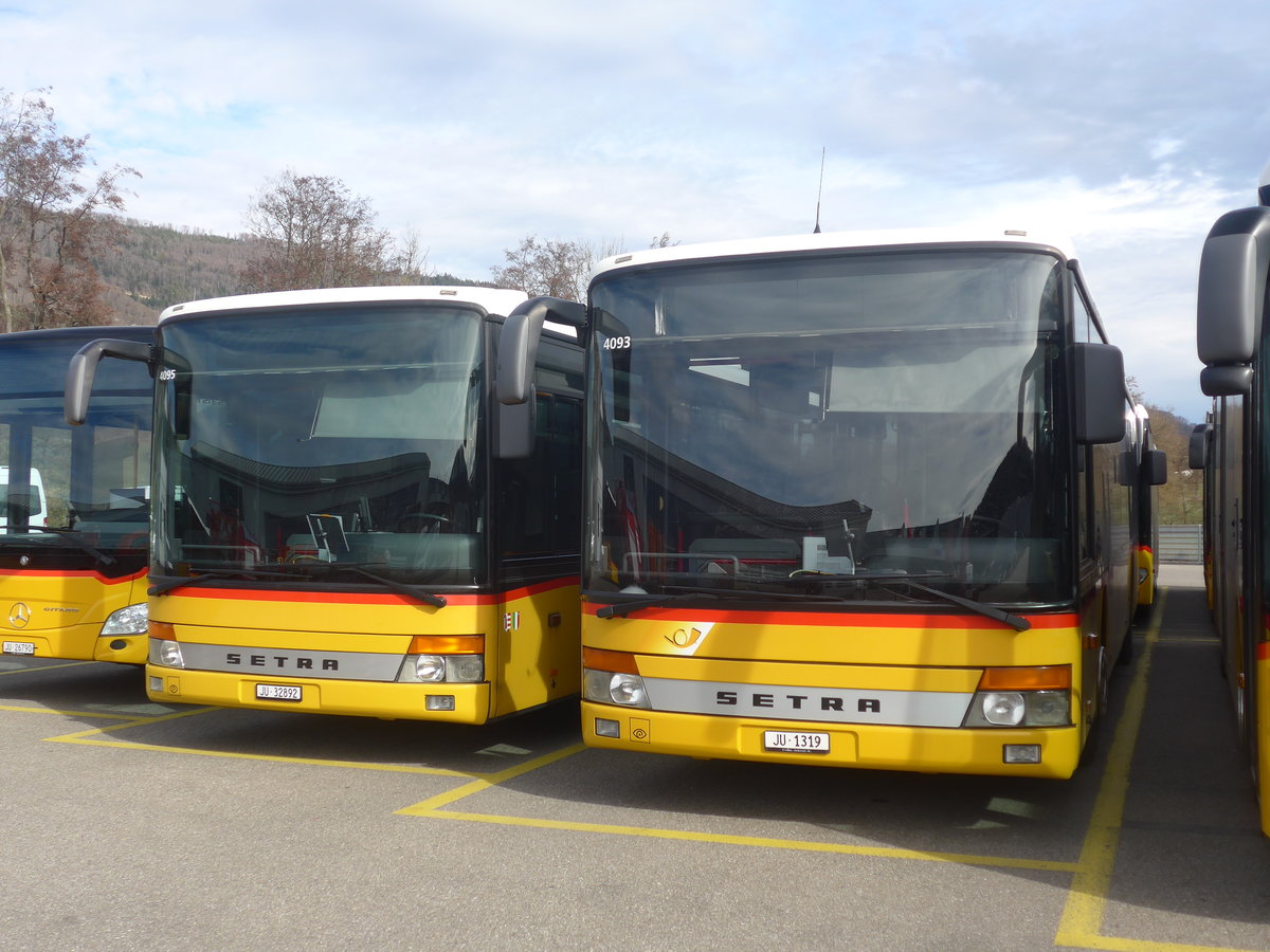 (214'280) - CarPostal Ouest - JU 1319 - Setra (ex Nr. 52; ex Stucki, Porrentruy Nr. 21) am 16. Februar 2020 in Develier, Parkplatz