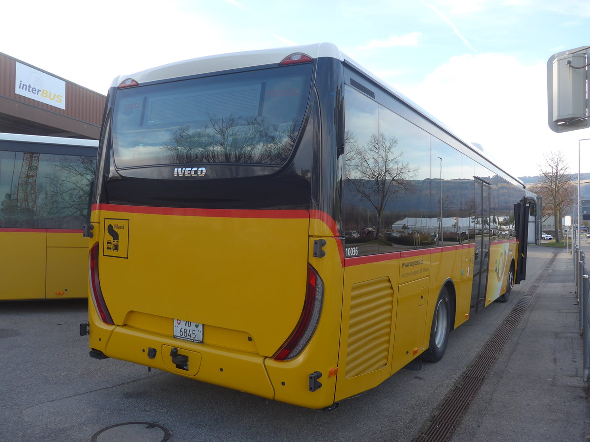 (214'365) - Faucherre, Moudon - VD 6845 - Iveco am 16. Februar 2020 in Yverdon, Postgarage