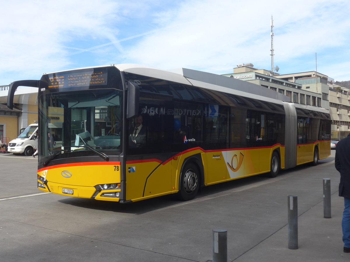 (214'651) - Steffen, Remetschwil - Nr. 78/AG 17'876 - Solaris am 20. Februar 2020 beim Bahnhof Baden