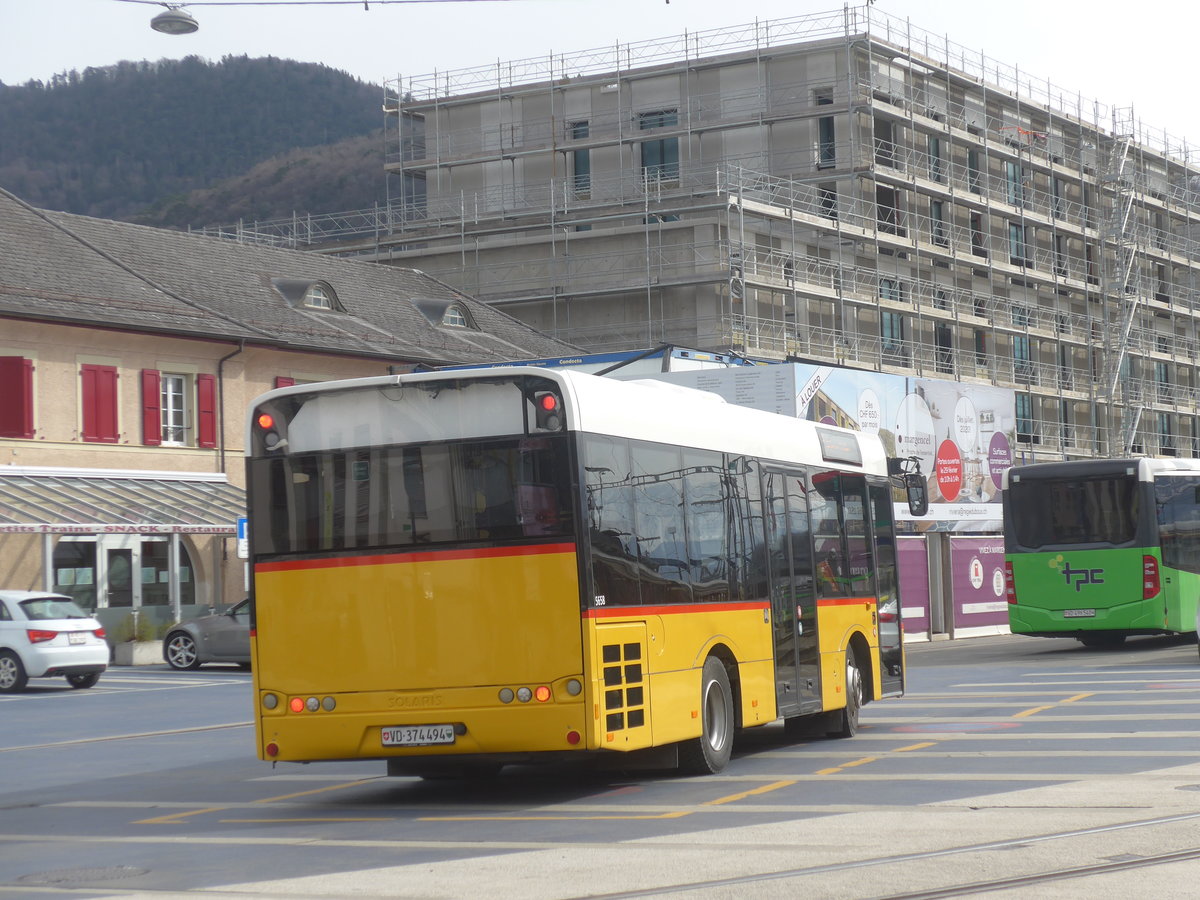 (214'908) - TPC Aigle - Nr. CP21/VD 374'494 - Solaris am 29. Februar 2020 beim Bahnhof Aigle