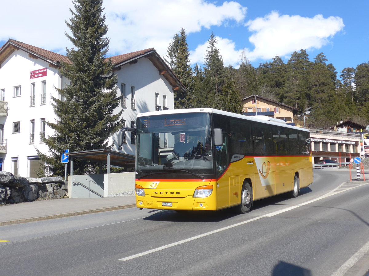 (215'001) - PostAuto Graubnden - GR 179'706 - Setra am 1. Mrz 2020 in Laax, Marcau