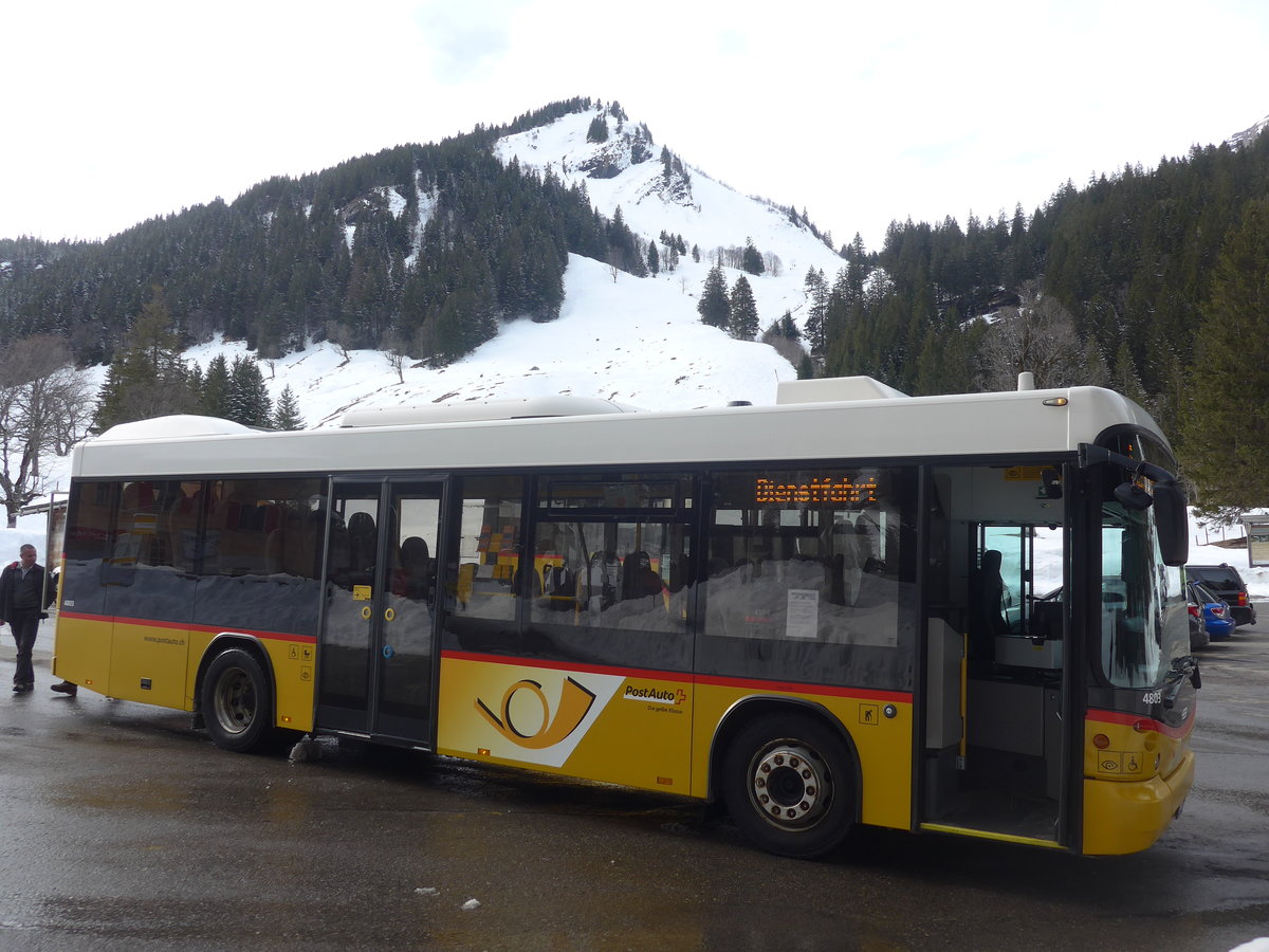 (215'095) - PostAuto Bern - BE 403'166 - Scania/Hess (ex AVG Meiringen Nr. 66; ex Steiner, Messen) am 8. Mrz 2020 auf der Schwarzwaldalp