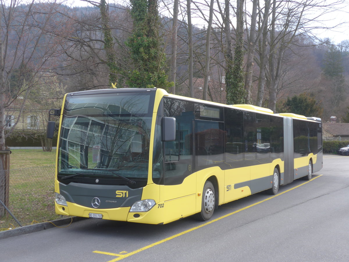 (215'115) - STI Thun - Nr. 702/BE 555'702 - Mercedes am 14. Mrz 2020 bei der Schifflndte Thun