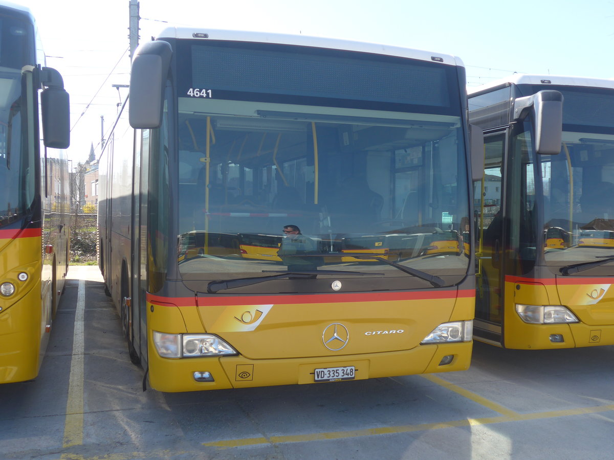 (215'208) - CarPostal Ouest - VD 335'348 - Mercedes am 15. Mrz 2020 in Yverdon, Garage