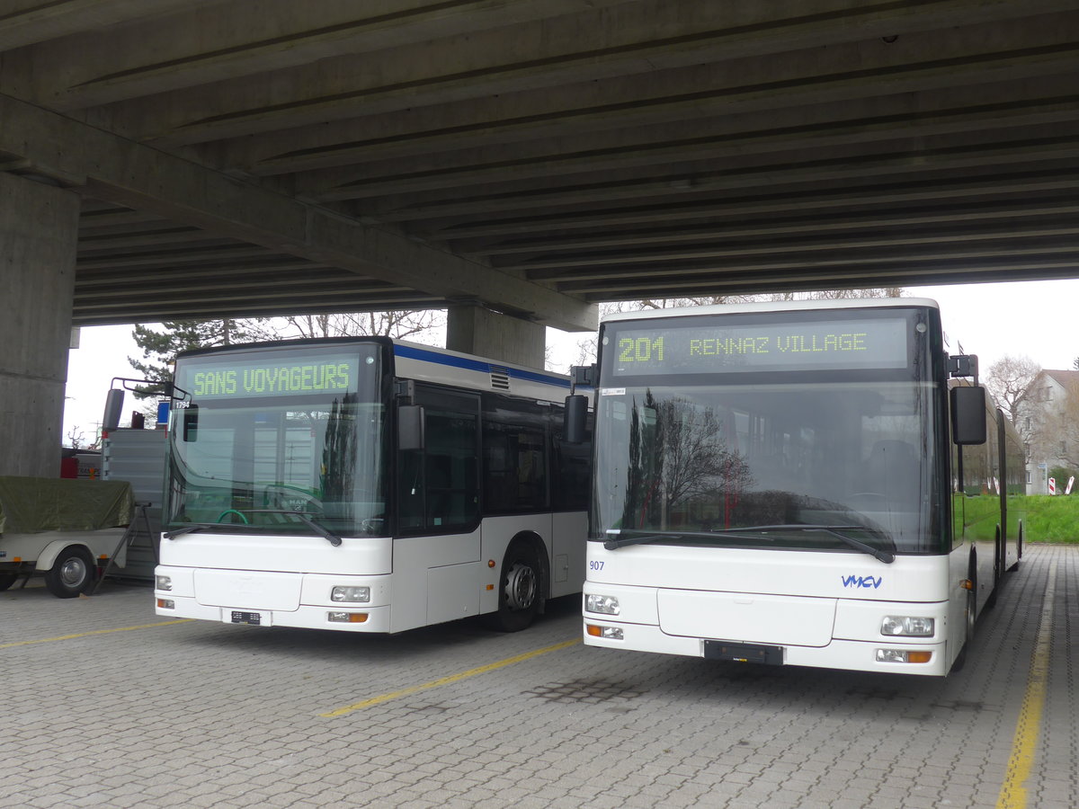 (215'410) - VMCV Clarens - Nr. 907 - MAN (ex PostAuto Zrich Nr. 164; ex PostAuto Zrich Nr. 26) am 22. Mrz 2020 in Kerzers, Murtenstrasse