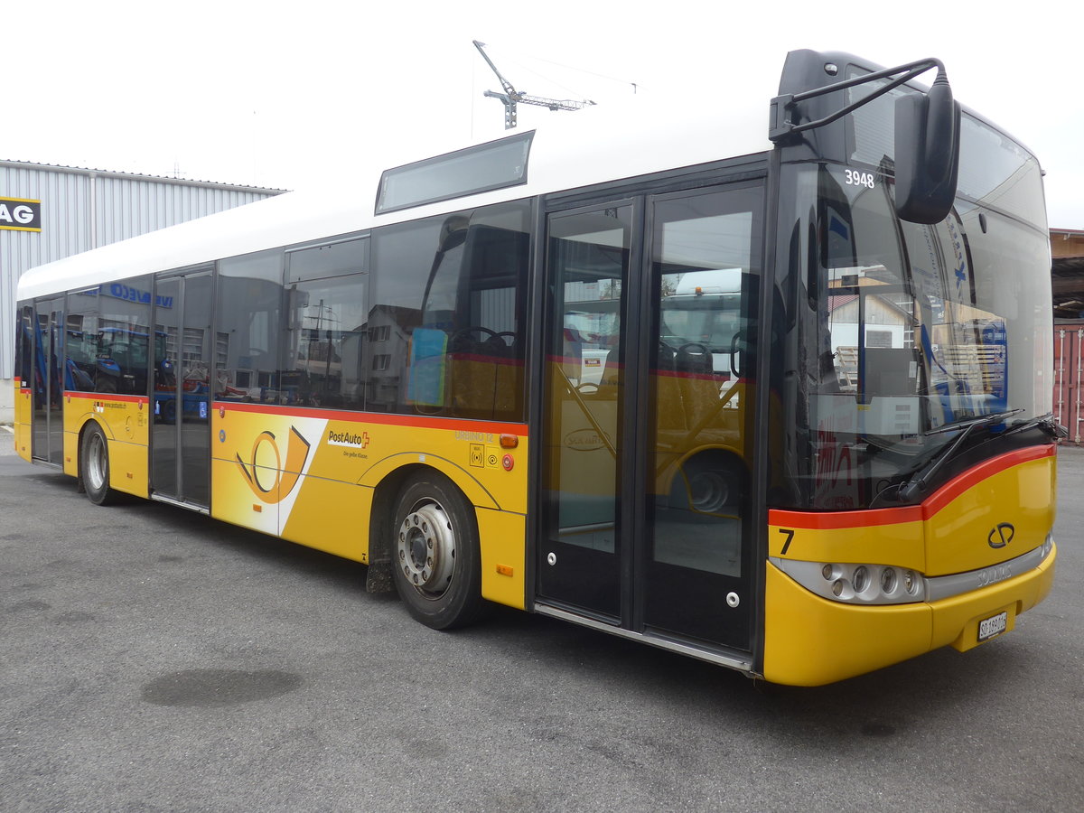 (215'441) - PostAuto Nordschweiz - Nr. 7/SO 189'016 - Solaris (ex PostAuto Bern Nr. 7; ex Klopfstein, Laupen Nr. 7) am 22. Mrz 2020 in Kerzers, Interbus