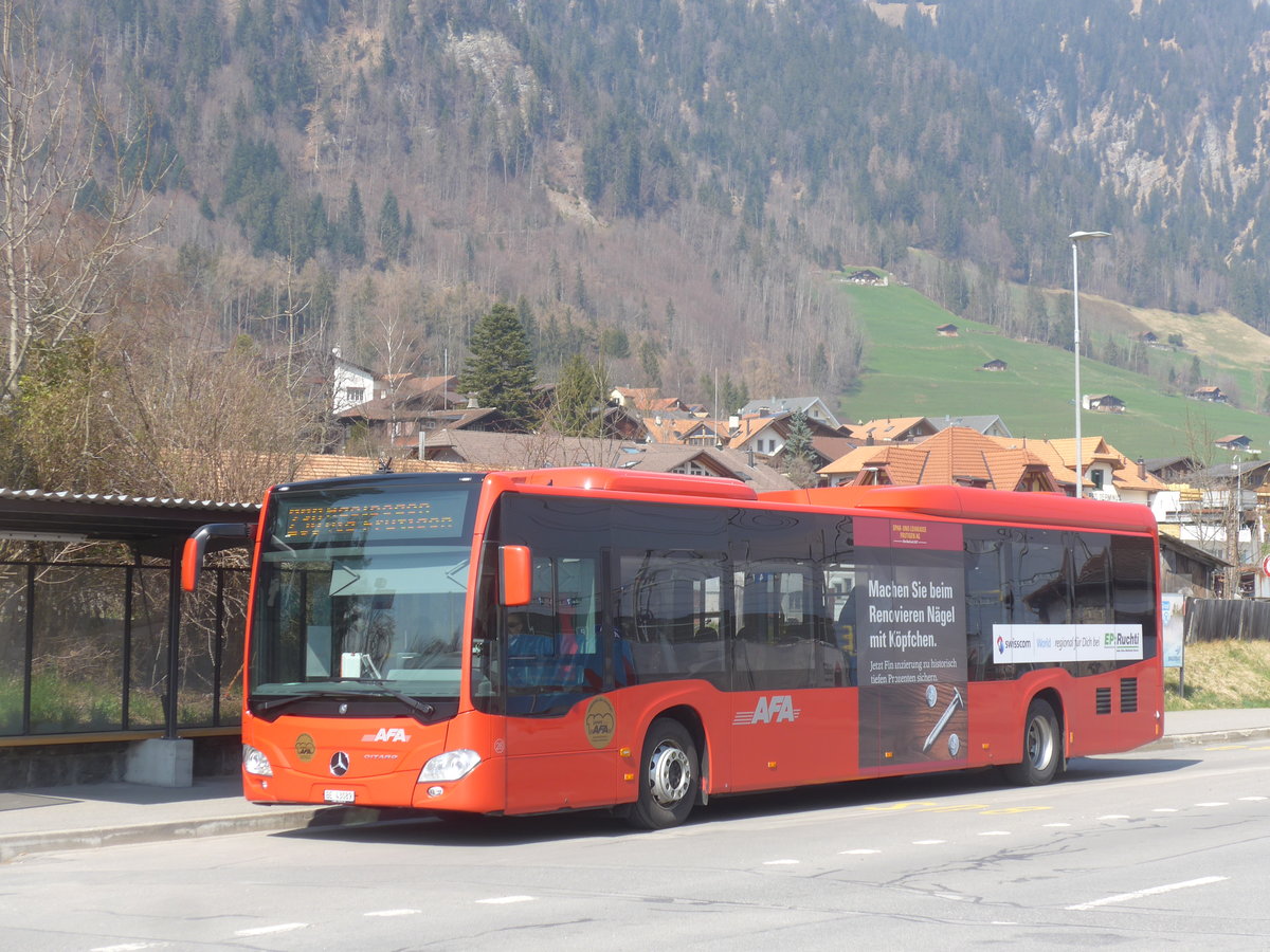 (215'553) - AFA Adelboden - Nr. 28/BE 43'089 - Mercedes am 25. Mrz 2020 beim Bahnhof Frutigen