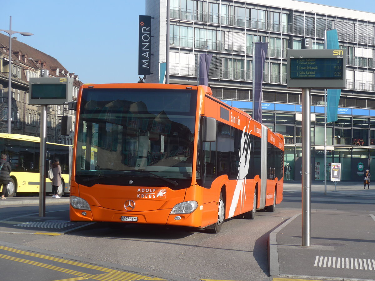 (215'569) - STI Thun - Nr. 171/BE 752'171 - Mercedes am 27. Mrz 2020 beim Bahnhof Thun