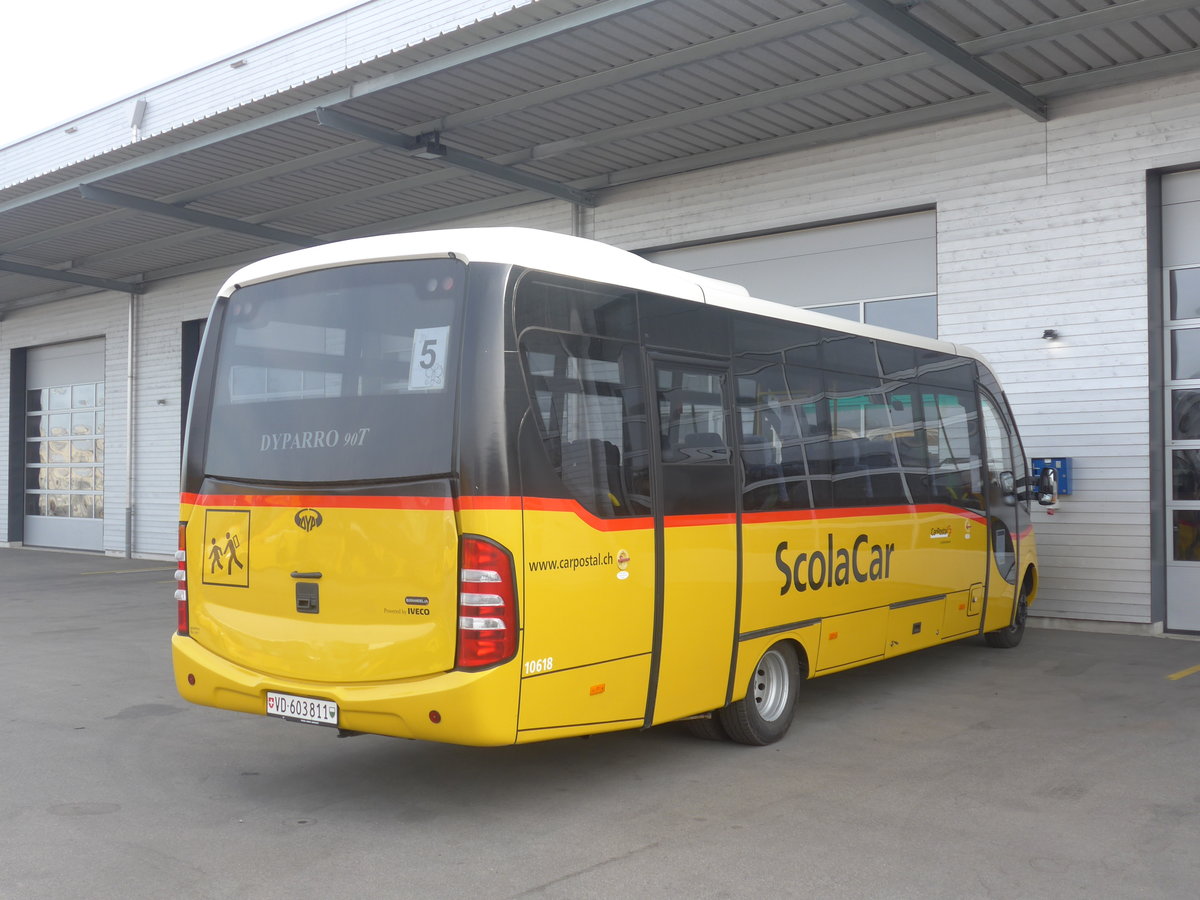 (216'238) - CarPostal Ouest - VD 603'811 - Iveco/Dypety am 19. April 2020 in Kerzers, Interbus