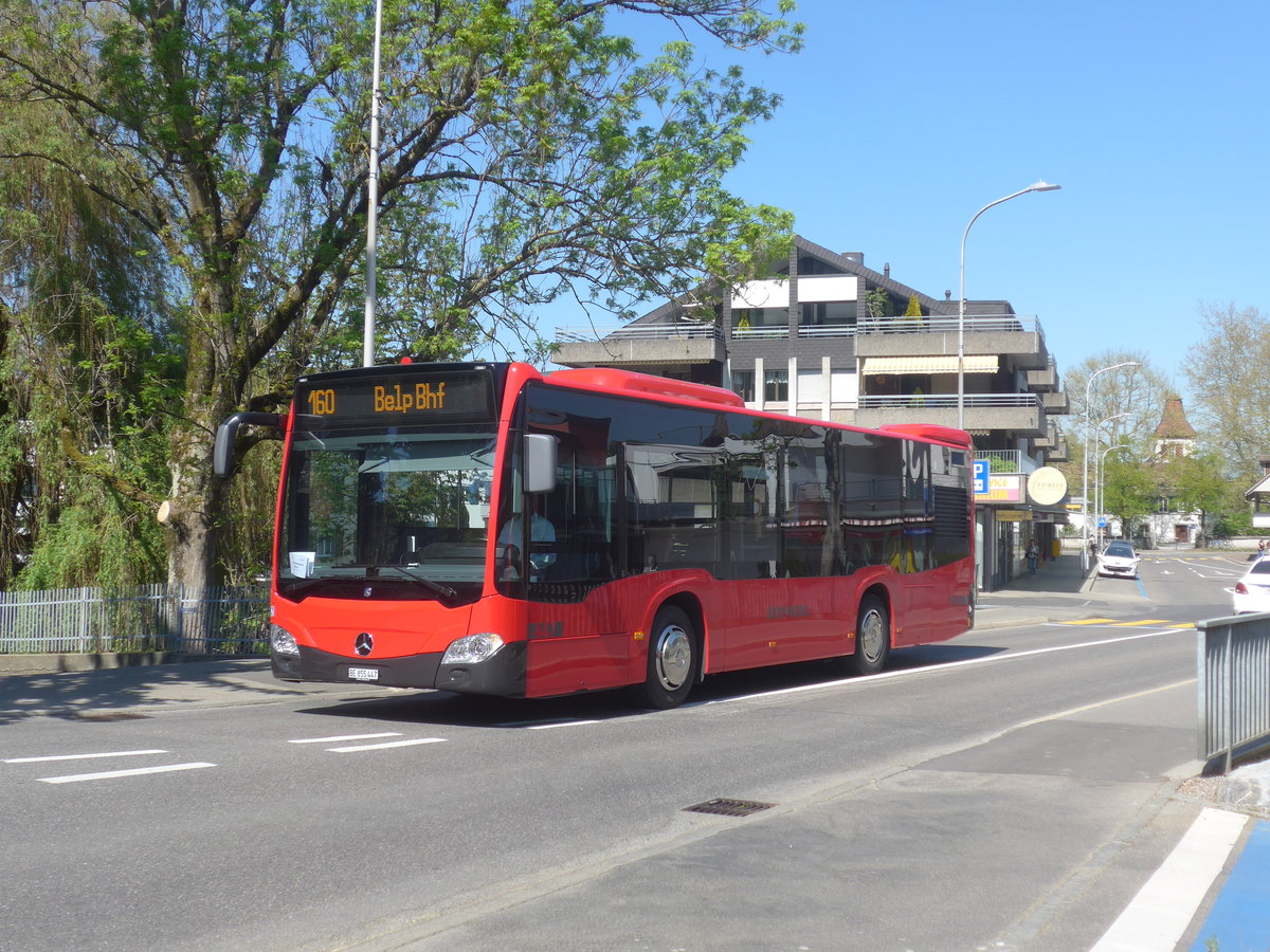 (216'386) - Bernmobil, Bern - Nr. 447/BE 855'447 - Mercedes am 22. April 2020 in Belp, Bahnhofstrasse