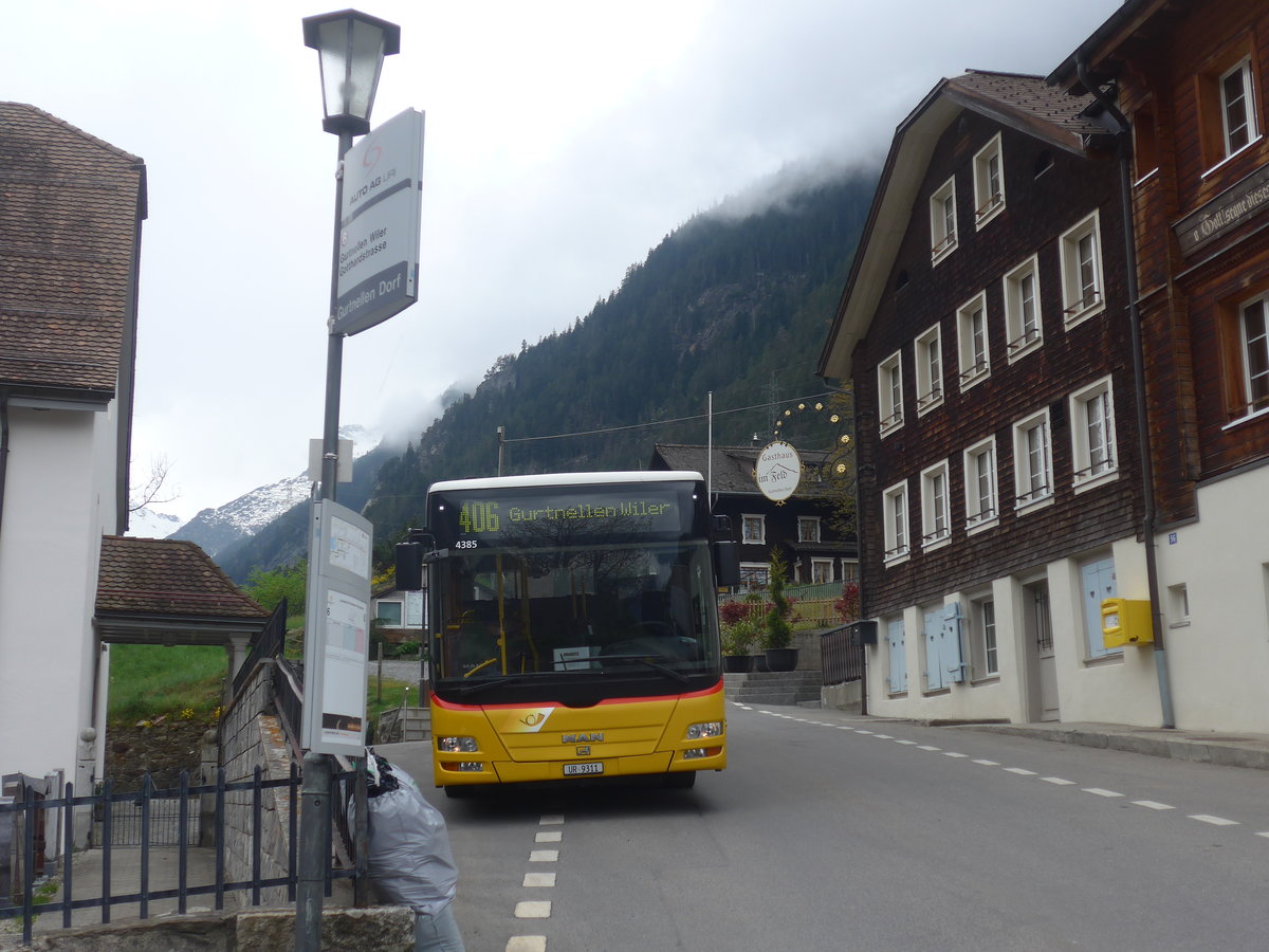 (216'550) - AAGU Altdorf - Nr. 72/UR 9311 - MAN/Gppel (ex PostAuto Bern; ex PostAuto Bern Nr. 217; ex RBS Worblaufen Nr. 217) am 28. April 2020 in Gurtnellen, Dorf