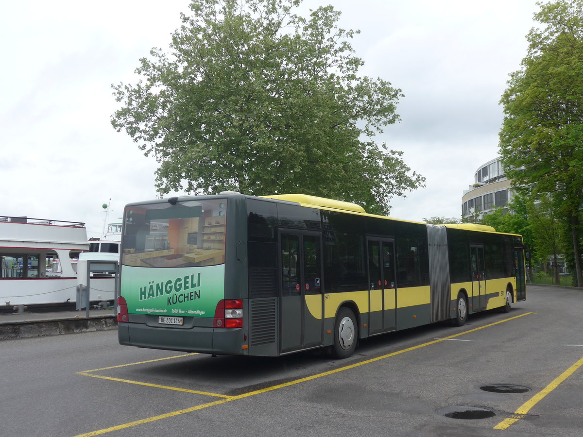 (216'605) - STI Thun - Nr. 144/BE 801'144 - MAN am 1. Mai 2020 bei der Schifflndte Thun