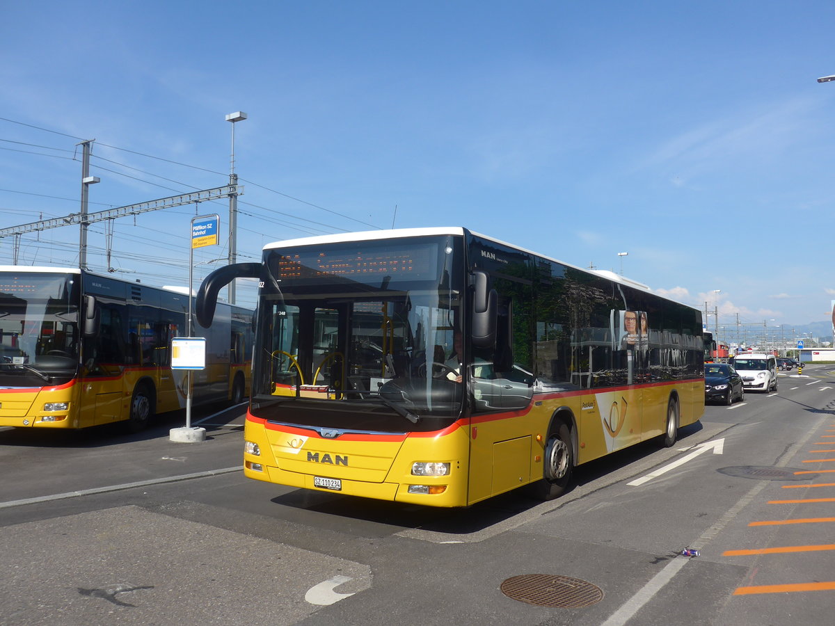 (216'889) - Lienert&Ehrler, Einsideln - SZ 110'234 - MAN (ex Schuler, Feusisberg) am 9. Mai 2020 beim Bahnhof Pfffikon