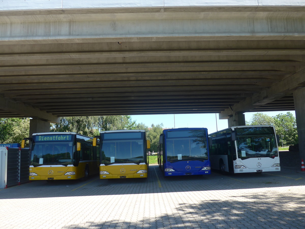 (217'144) - BVB Basel - Nr. 793 - Mercedes (ex ASN Stadel Nr. 183) + Nr. 794 - Mercedes (ex ASN Stadel Nr. 199) + Nr. 792 - Mercedes (ex VZO Grningen Nr. 24) + Nr. 791 - Mercedes (ex Knecht, Windisch; ex AAGS Schwyz Nr. 84; ex VR La Chaux-de-Fonds Nr. 228) am 21. Mai 2020 in Kerzers, Murtenstrasse