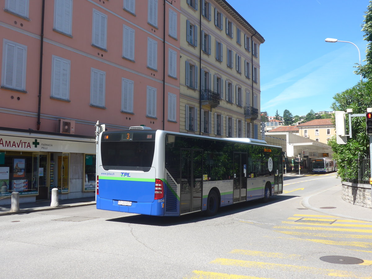 (217'276) - TPL Lugano - Nr. 304/TI 223'917 - Mercedes am 24. Mai 2020 in Lugano, Centro