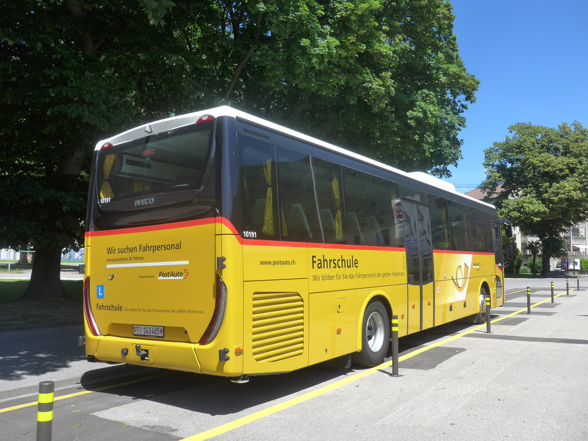 (217'315) - AutoPostale Ticino - TI 143'465 - Iveco (ex PostAuto Bern) am 24. Mai 2020 in Bellinzona, Garage