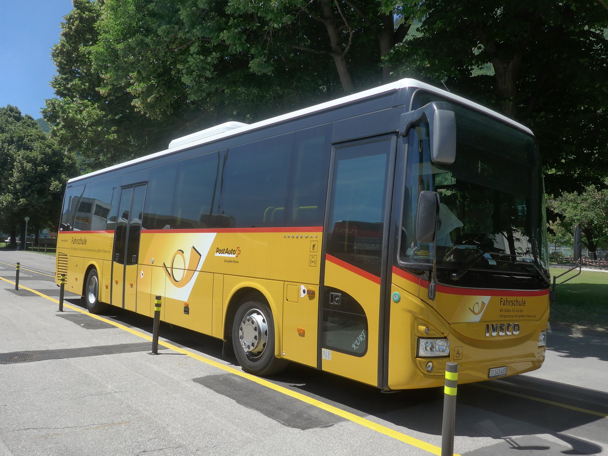 (217'316) - AutoPostale Ticino - TI 143'465 - Iveco (ex PostAuto Bern) am 24. Mai 2020 in Bellinzona, Garage