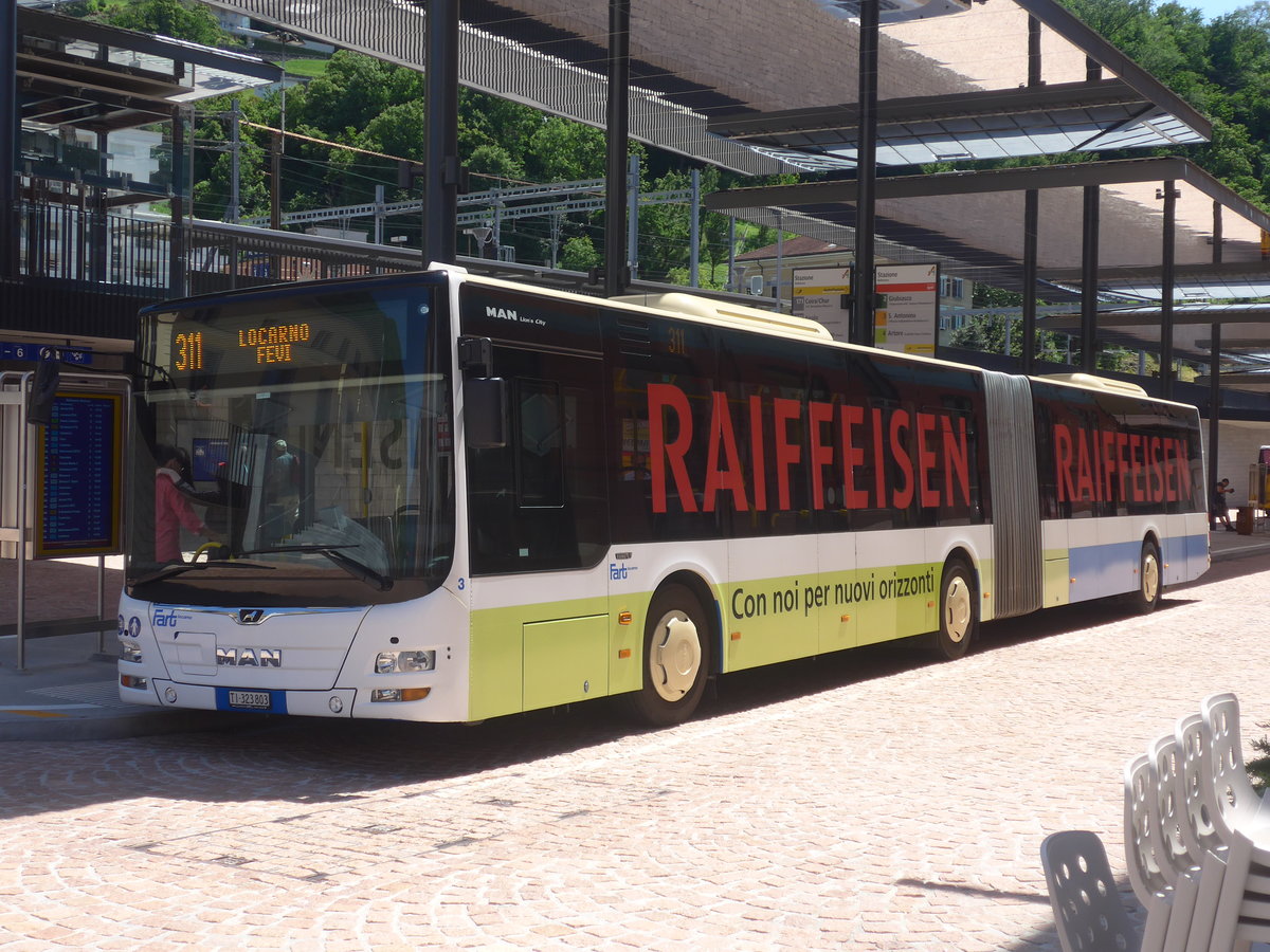 (217'323) - FART Locarno - Nr. 3/TI 323'803 - MAN am 24. Mai 2020 beim Bahnhof Bellinzona