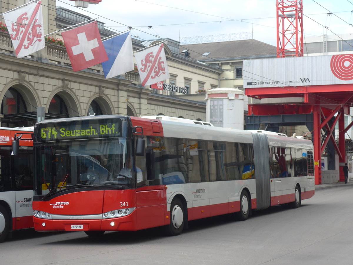 (217'448) - SW Winterthur - Nr. 341/ZH 745'341 - Solaris am 30. Mai 2020 beim Hauptbahnhof Winterthur