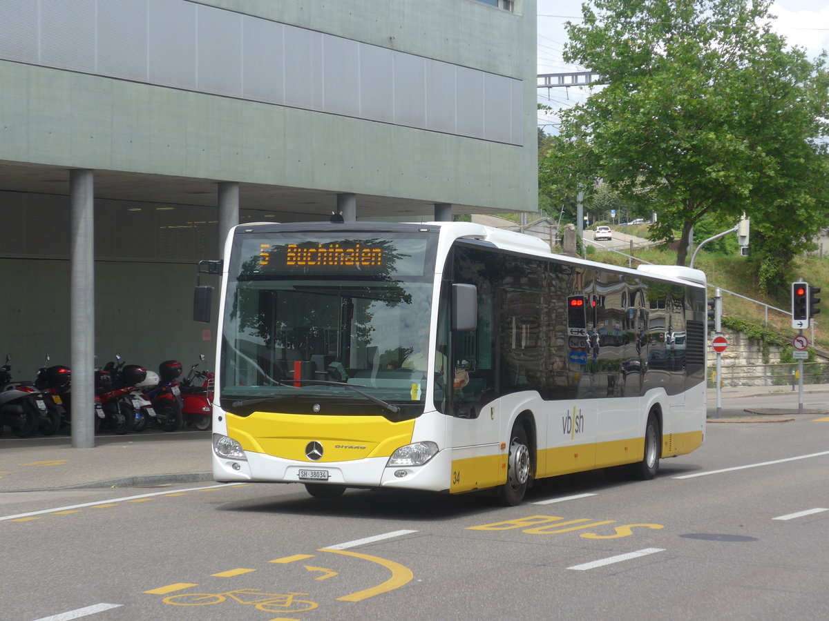 (217'726) - VBSH Schaffhausen - Nr. 34/SH 38'034 - Mercedes am 8. Juni 2020 beim Bahnhof Schaffhausen