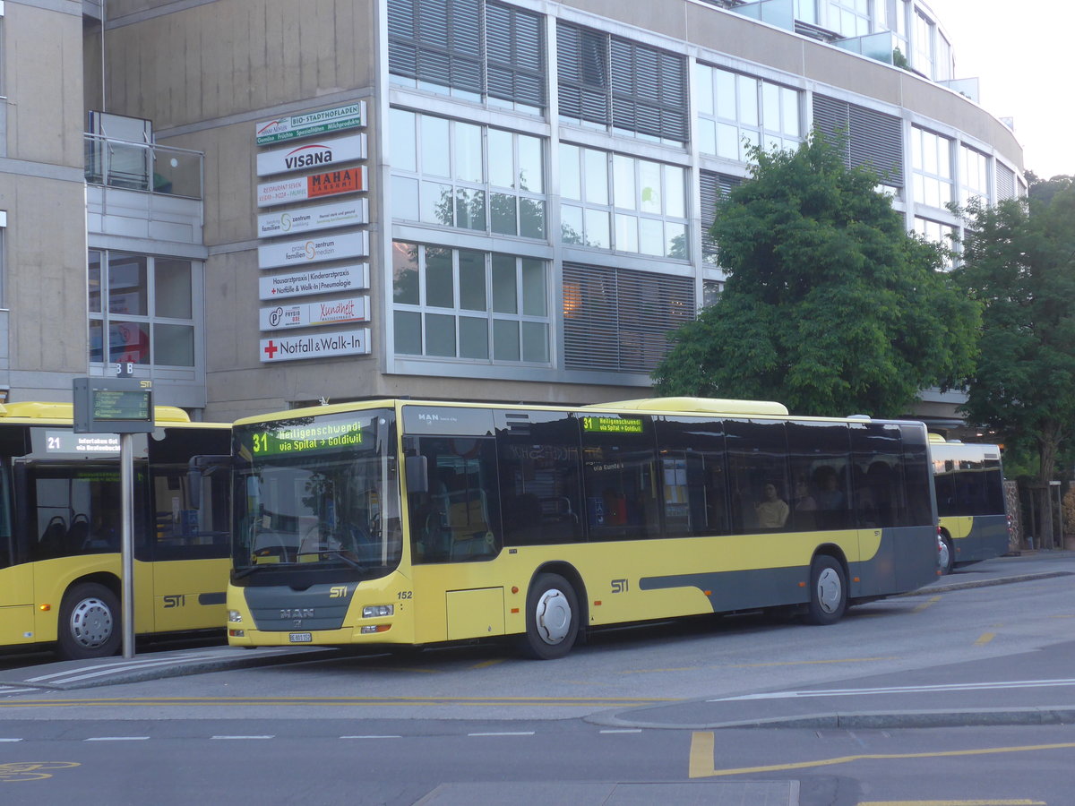 (217'788) - STI Thun - Nr. 152/BE 801'152 - MAN am 13. Juni 2020 beim Bahnhof Thun