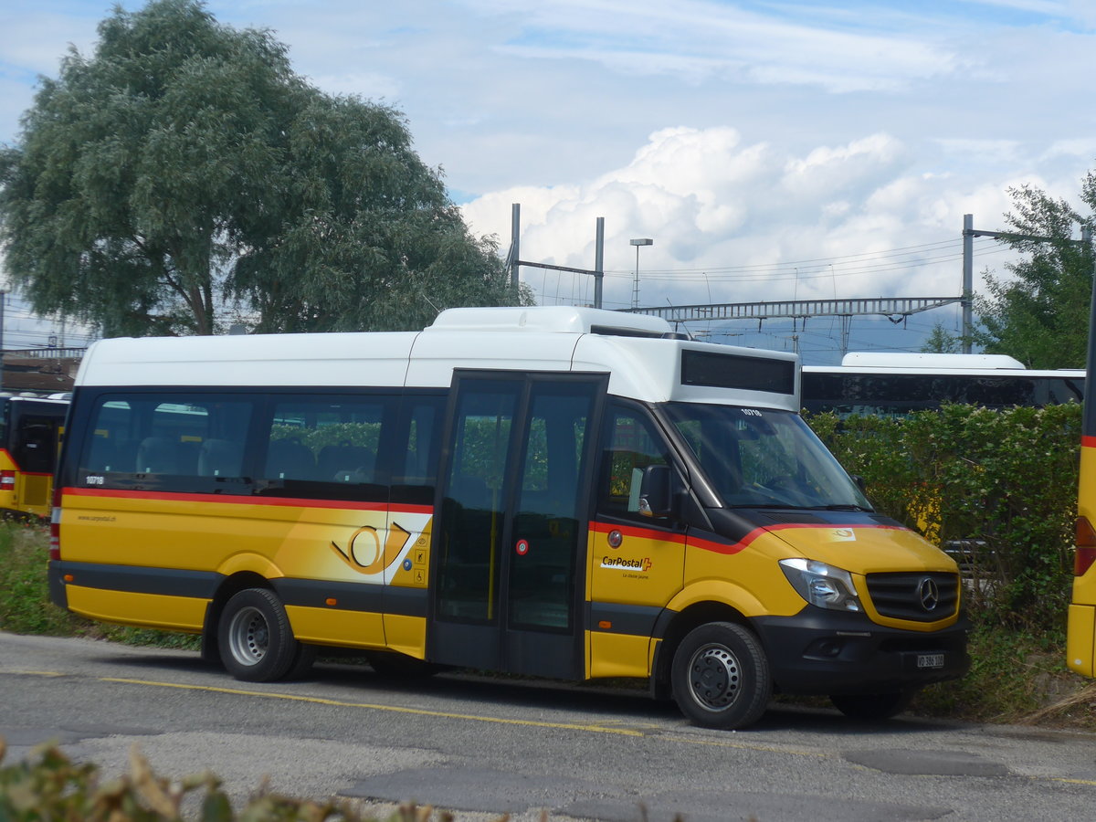 (217'812) - CarPostal Ouest - VD 386'108 - Mercedes (ex JU 39'182) am 13. Juni 2020 in Yverdon, Garage