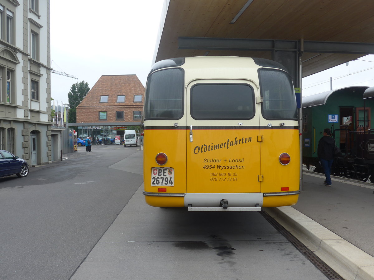 (217'954) - Loosli, Wyssachen - BE 26'794 - Saurer/R&J am 14. Juni 2020 beim Bahnhof Huttwil