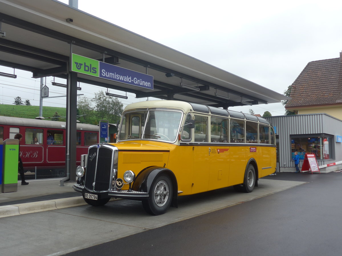 (217'967) - Loosli, Wyssachen - BE 26'794 - Saurer/R&J am 14. Juni 2020 beim Bahnhof Sumiswald-Grnen