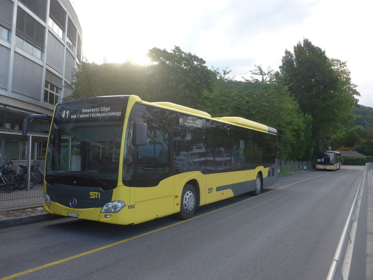 (218'176) - STI Thun - Nr. 192/BE 804'192 - Mercedes am 28. Juni 2020 bei der Schifflndte Thun