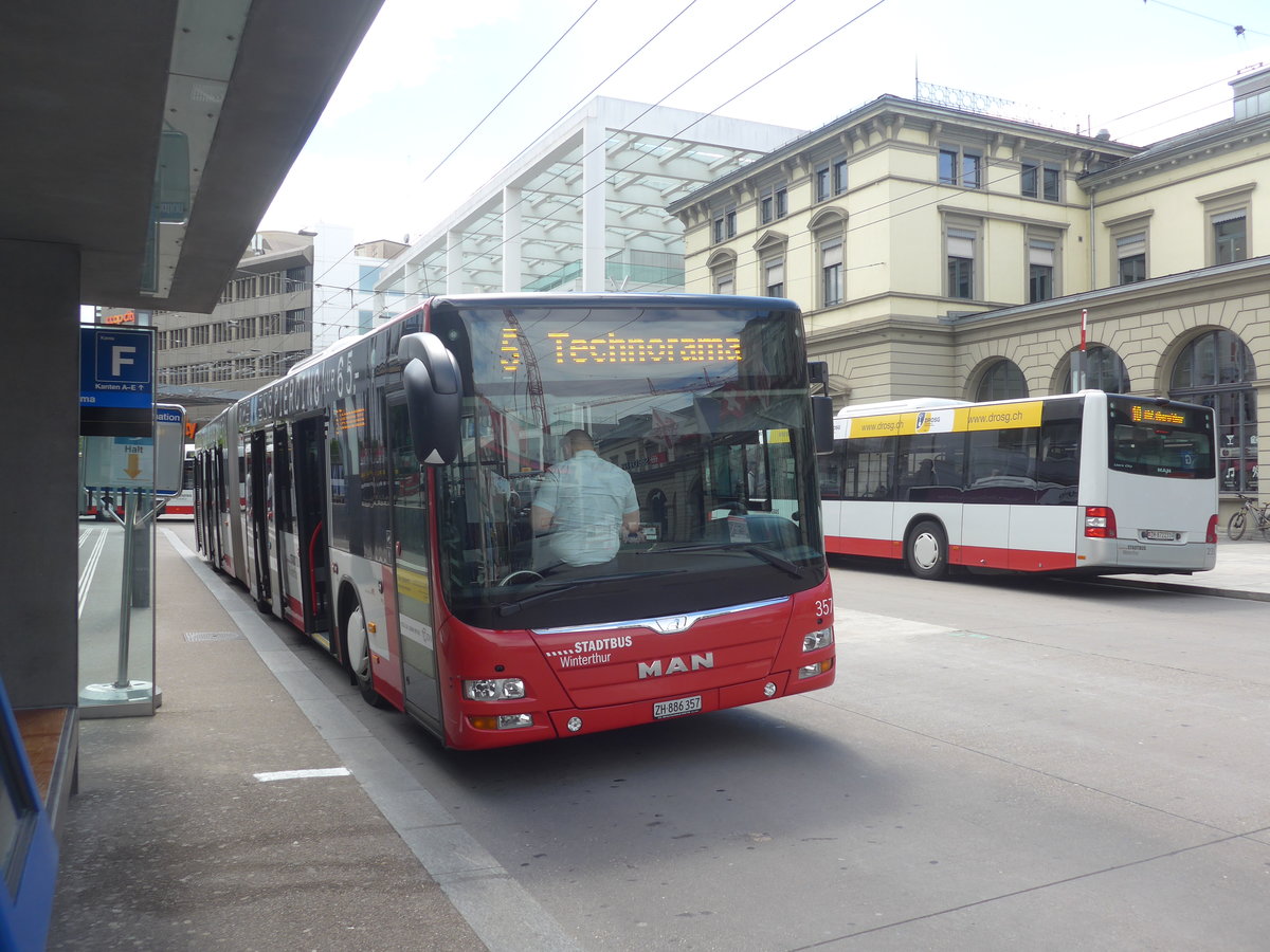 (218'233) - SW Winterthur - Nr. 357/ZH 886'357 - MAN am 28. Juni 2020 beim Hauptbahnhof Winterthur