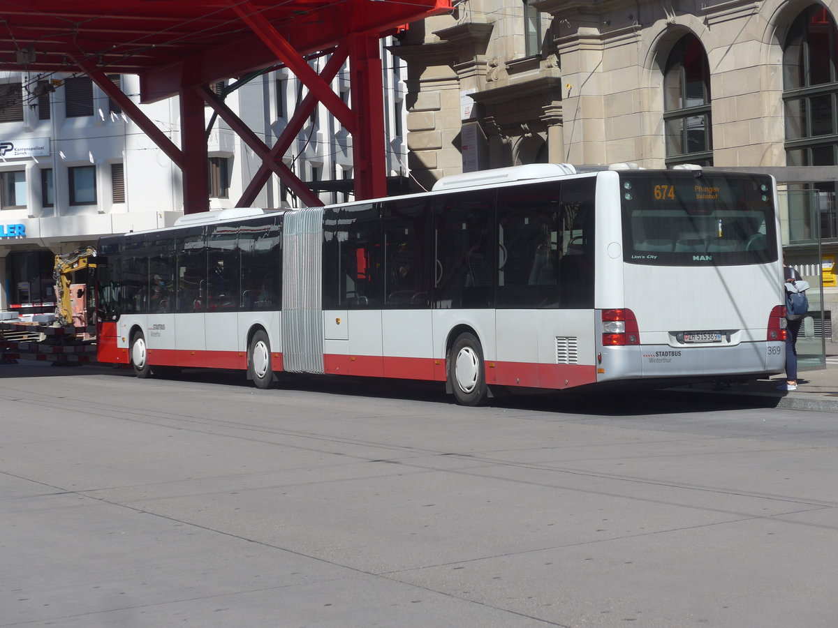 (218'781) - SW Winterthur - Nr. 369/ZH 515'369 - MAN am 18. Juli 2020 beim Hauptbahnhof Winterthur