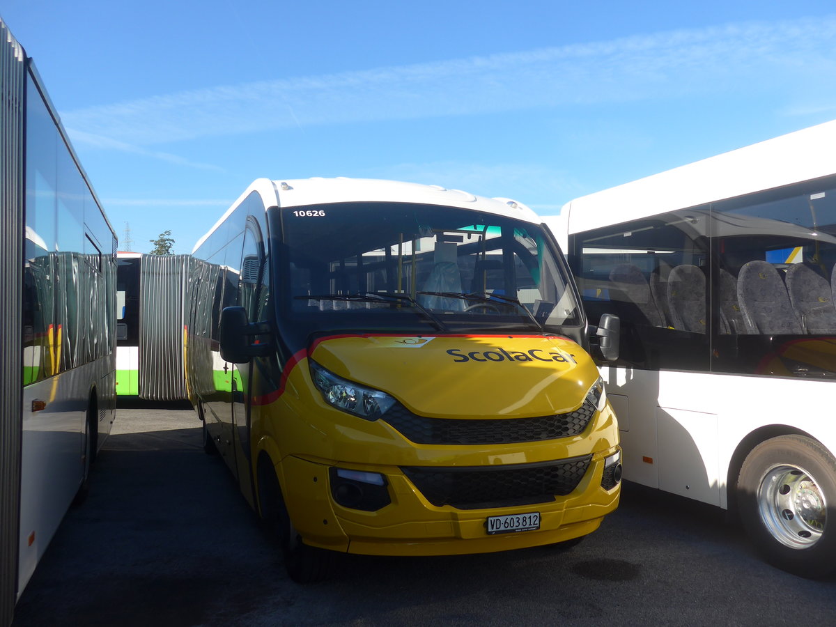 (218'798) - CarPostal Ouest - VD 603'812 - Iveco/Dypety am 19. Juli 2020 in Kerzers, Interbus