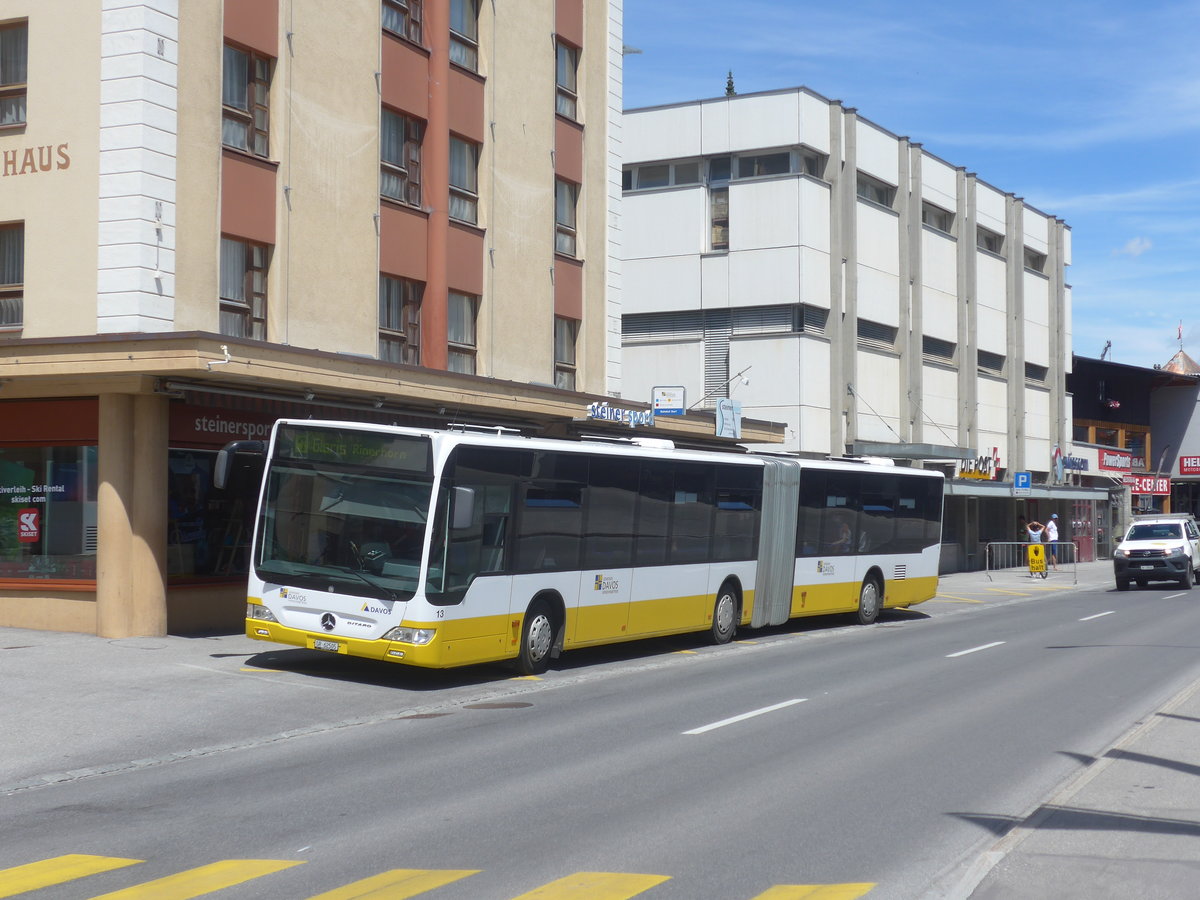 (218'928) - VBD Davos - Nr. 13/GR 62'505 - Mercedes am 20. Juli 2020 beim Bahnhof Davos Dorf