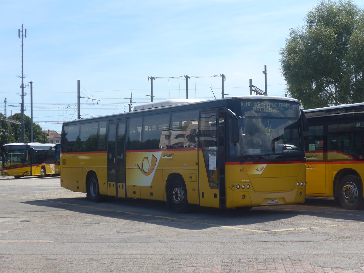 (219'048) - CarPostal Ouest - VD 510'244 - Volvo (ex P 25'165) - am 25. Juli 2020 in Yverdon, Garage