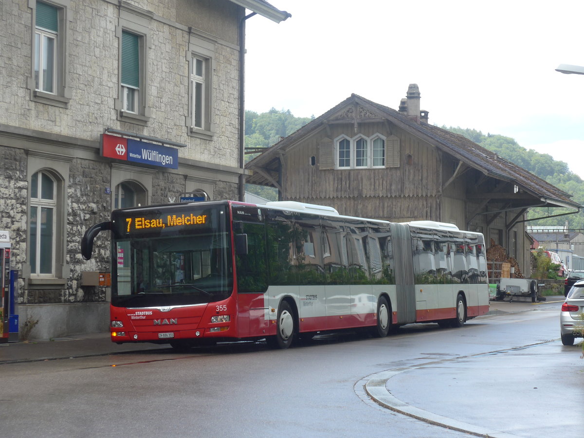 (219'156) - SW Winterthur - Nr. 355/ZH 886'355 - MAN am 26. Juli 2020 beim Bahnhof Winterthur Wlflingen