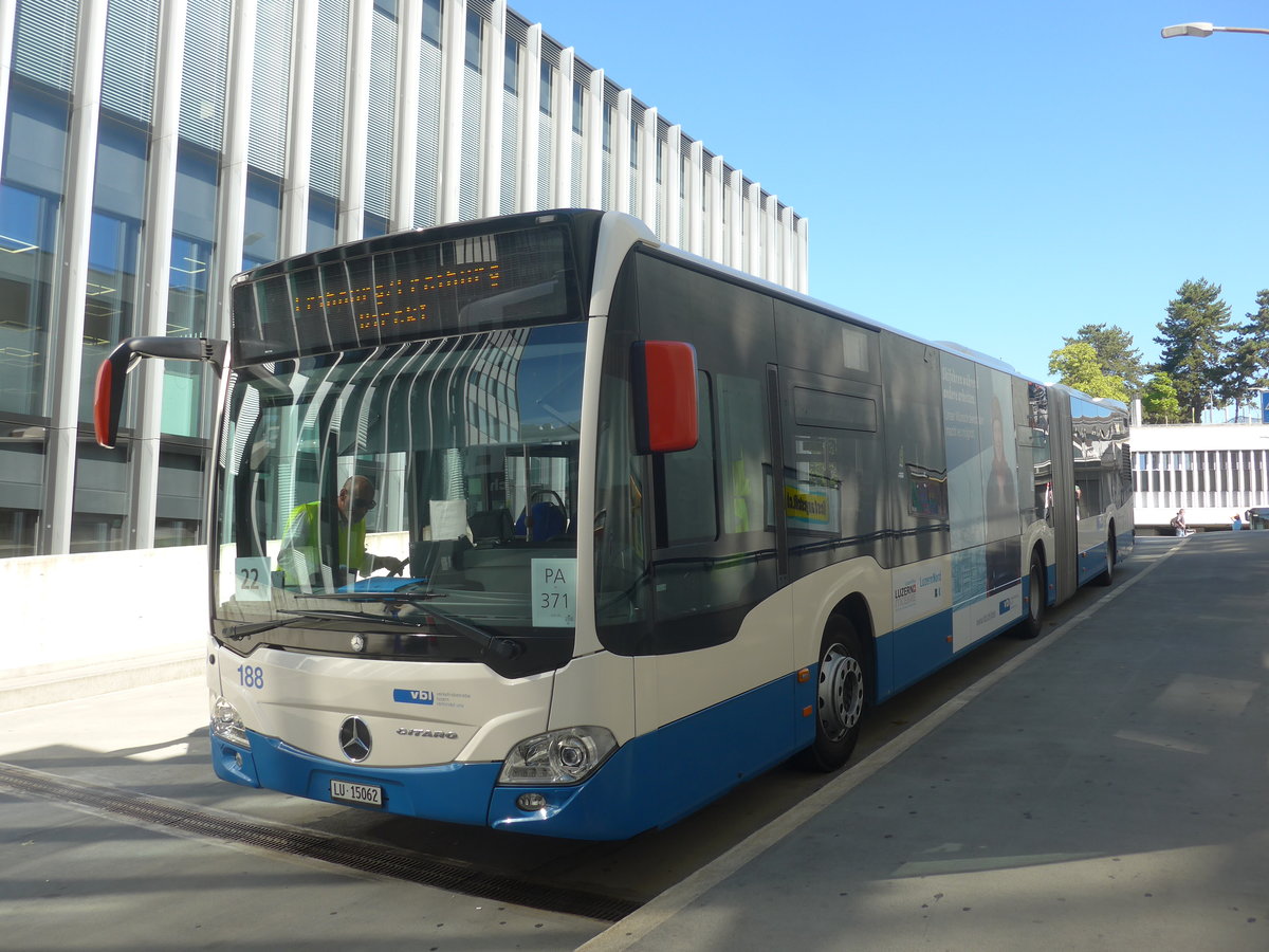 (219'163) - VBL Luzern - Nr. 188/LU 15'062 - Mercedes am 27. Juli 2020 in Bern, Postautostation