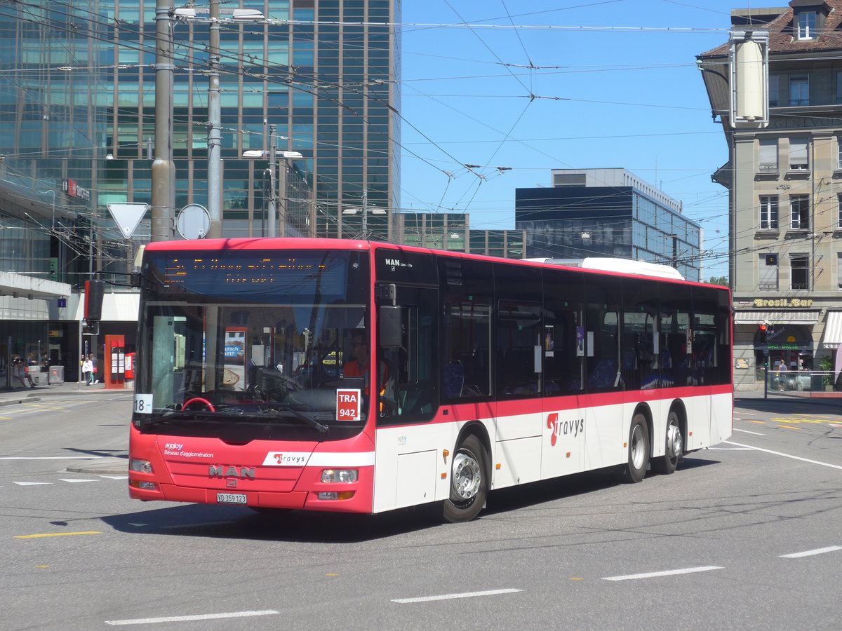 (219'203) - TRAVYS Yverdon - Nr. 141/VD 359'123 - MAN am 27. Juli 2020 beim Bahnhof Bern