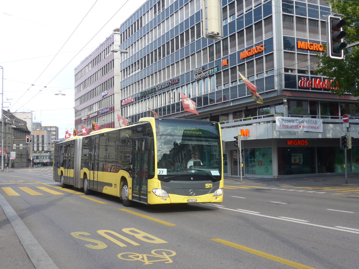 (219'323) - STI Thun - Nr. 168/BE 752'168 - Mercedes am 2. August 2020 beim Bahnhof Bern