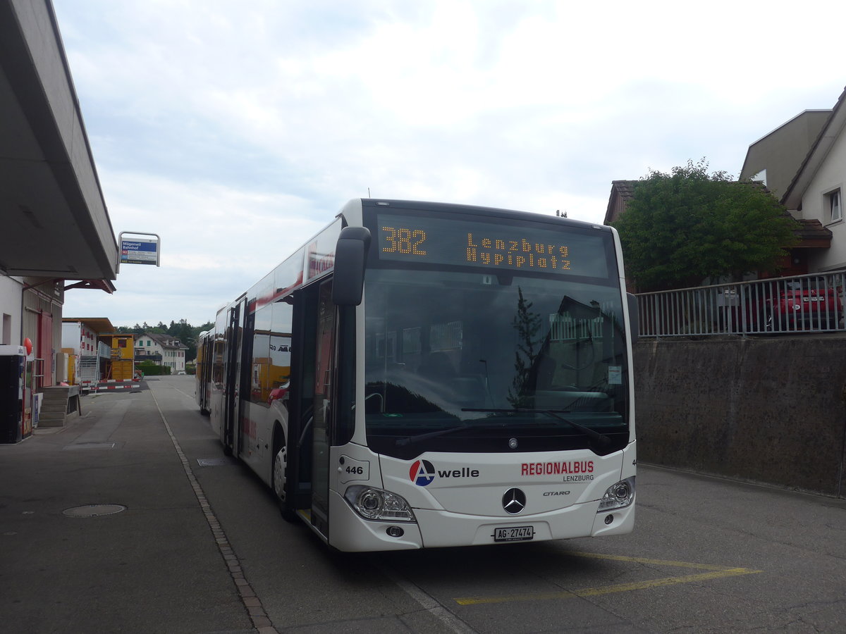 (219'346) - Knecht, Windisch - Nr. 446/AG 27'474 - Mercedes am 2. August 2020 beim Bahnhof Mgenwil