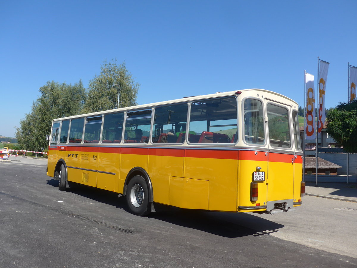 (219'560) - Birchler, Remetschwil - AG 54'039 - FBW/Tscher (ex Gerber, Winkel; ex Eggenberger, Mriken; ex Tanner, Bubendorf; ex P 24'803) am 9. August 2020 beim Bahnhof Biglen