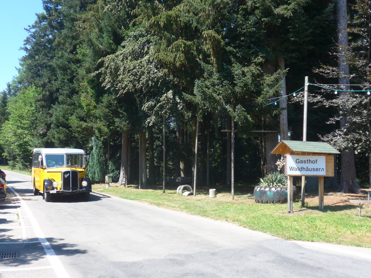 (219'578) - Schlapp, Cottens - FR 300'537 - Saurer/Saurer (ex SATEG, Lausanne; ex P 23'086; ex P 2138) am 9. August 2020 in Waldhusern, Kurhaus