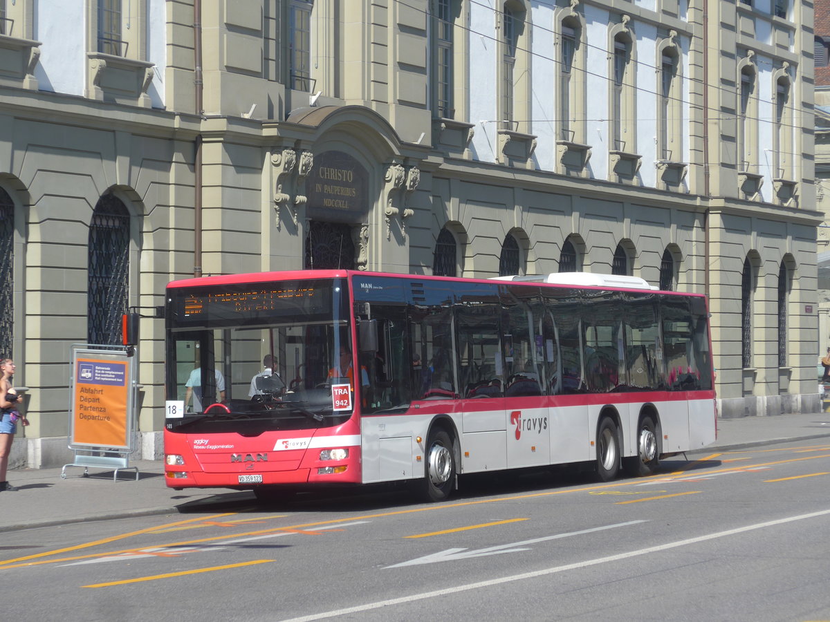 (219'604) - TRAVYS Yverdon - Nr. 141/VD 359'123 - MAN am 9. August 2020 beim Bahnhof Bern