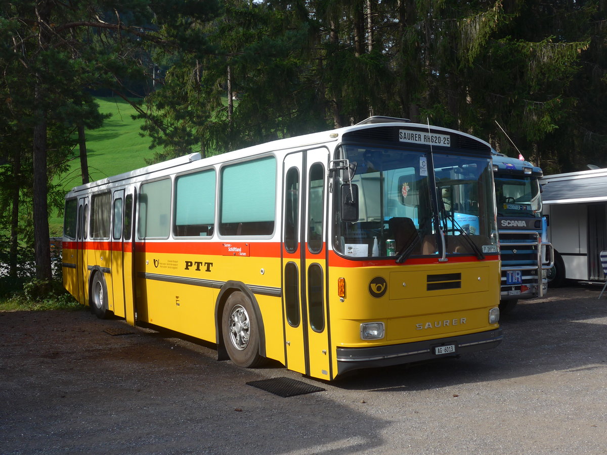 (219'688) - Gloor, Staufen - AG 6013 - Saurer/hess (ex ALMAT, Tagelswagen; ex P 26'516) am 16. August 2020 in Grsch, Bergbahnen