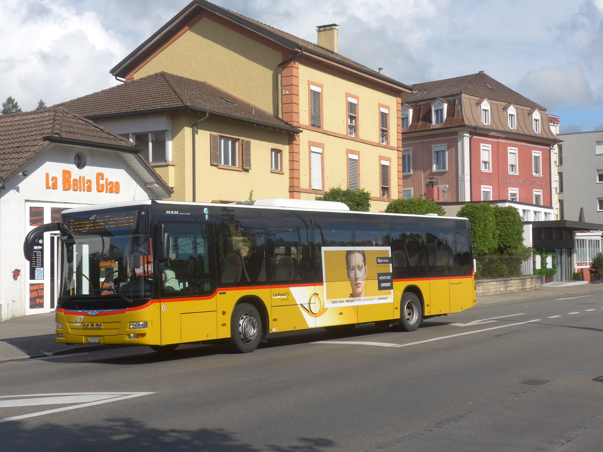 (220'351) - CarPostal Ouest - JU 51'279 - MAN (ex Nr. 13) am 31. August 2020 beim Bahnhof Porrentruy