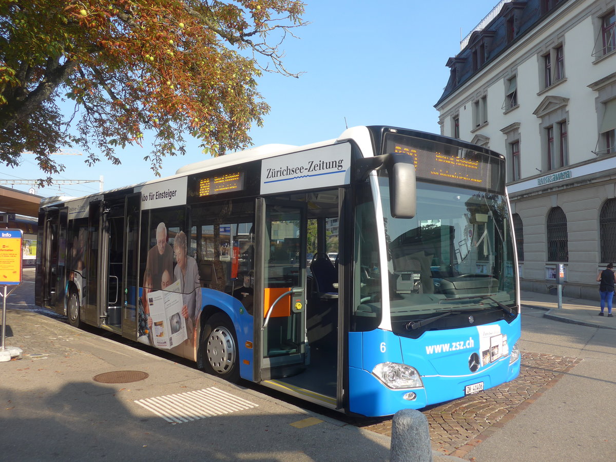 (220'581) - VZO Grningen - Nr. 6/ZH 41'406 - Mercedes am 12. September 2020 beim Bahnhof Wetzikon